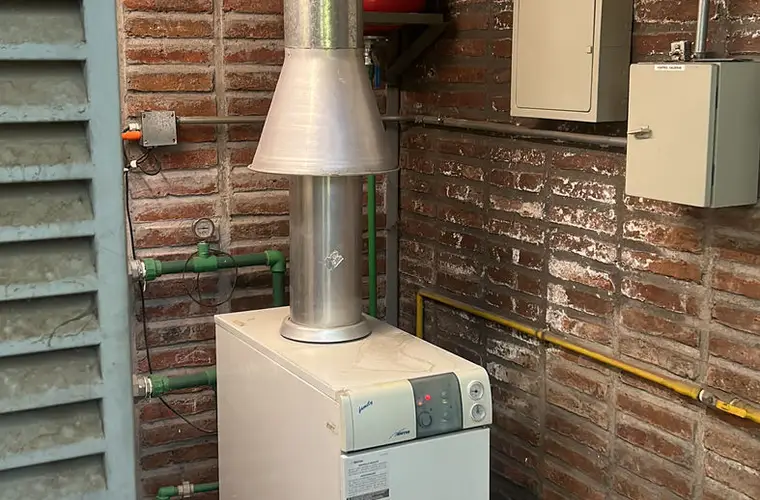 Ducto de evacuación de gases de una caldera a gas